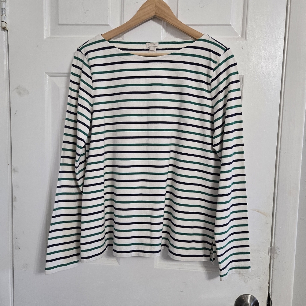 J.Crew stripes long sleeve top size L -G1